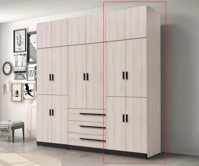 瑪爾斯 2.7 尺 四門雙吊高衣櫥